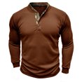 thumbnail image 4 of RKSTN Mens Sweatshirt knit Beefy Muscle Basic Solid Pure Color Shirts Long Sleeve V Neck Blouse Tops with Buttons, 4 of 7