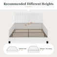 thumbnail image 3 of Amolife Queen Size Upholstered Platform Bed Frame with Adjustable Velvet Headboard, Off-White, 3 of 8