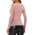 thumbnail image 3 of INSPIRE CHIC Blouse Transparente en Maille Pailletée pour Femme avec Bretelles Spaghetti Camisole S Rose, 3 of 6