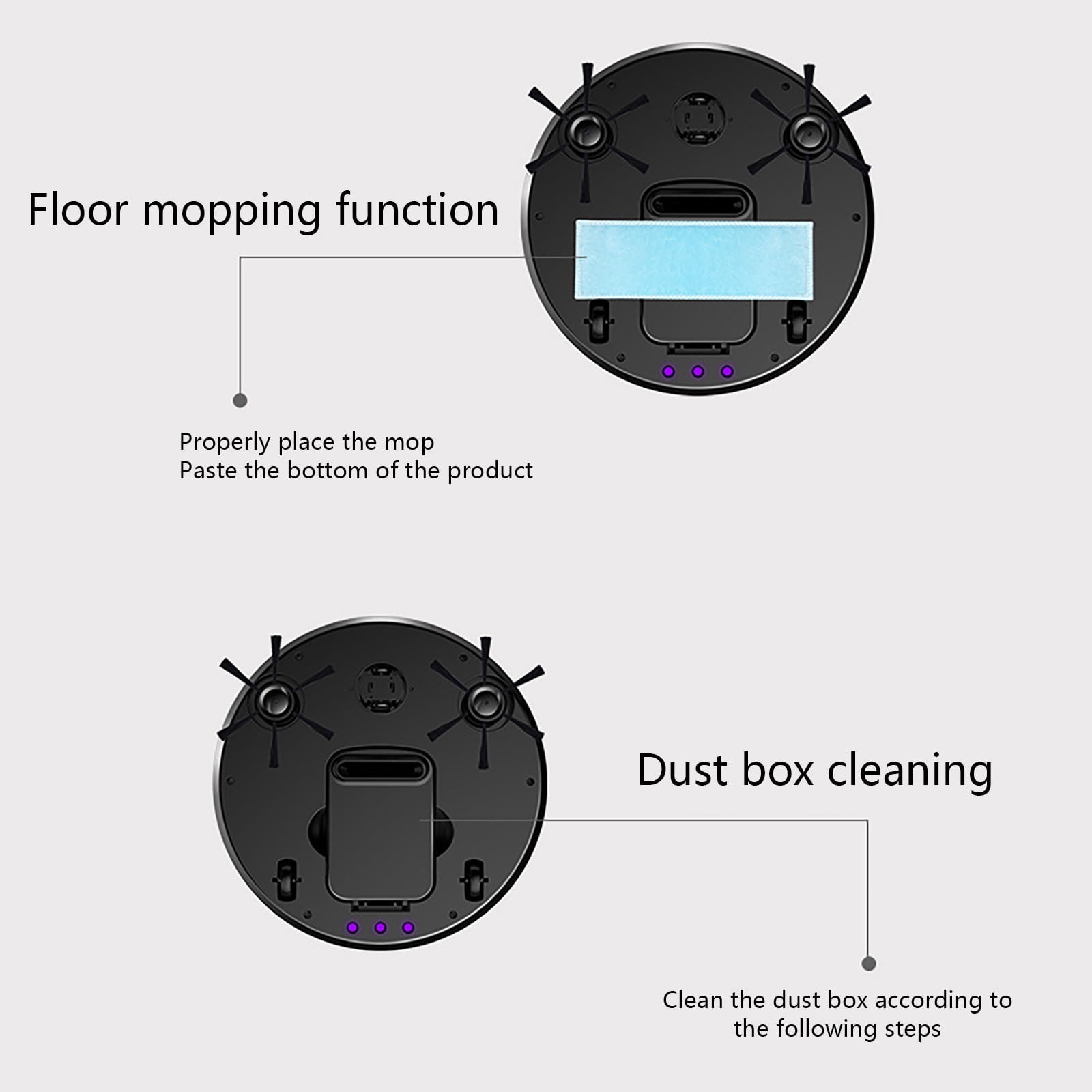 Dvkptbk Automatic Robot Vacuum Cleaner - Bot Self Detects Stairs Pet Hair Allergies Robotic Home Cleaning for Carpet Hardwood Tile Floor