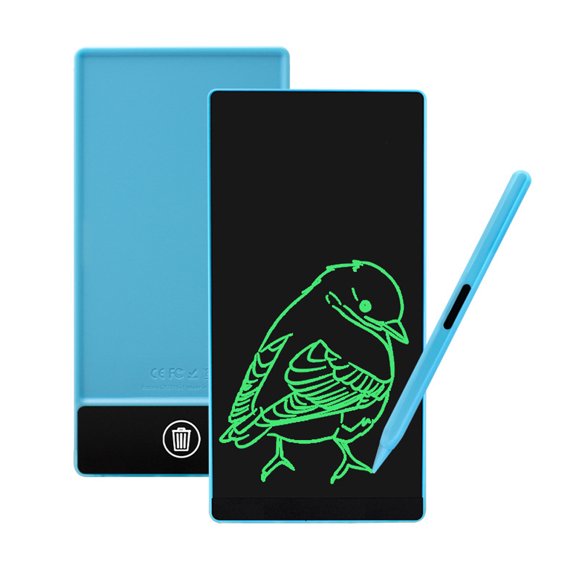 Mistaha Tablette d'Écriture Mémo Électronique LCD 6,5 Po à Détection de Pression Noir Bleu