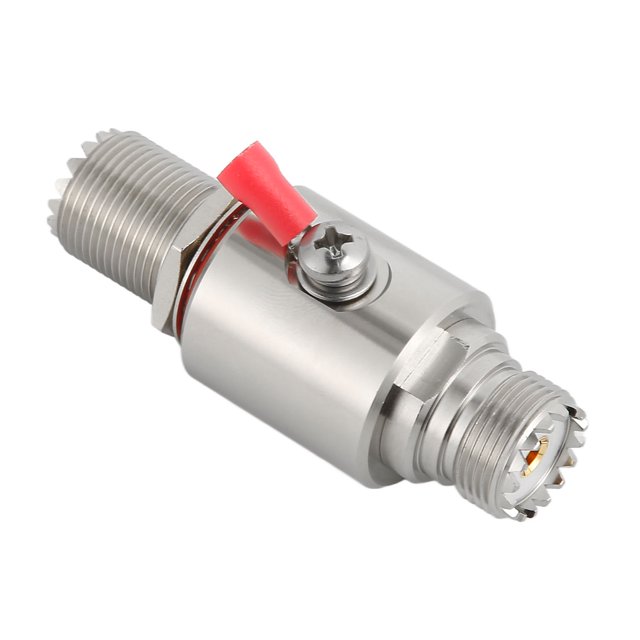 Arrestor, UHF Female To Female Bulkhead 50Ohm DC 3GHz Coaxial Surge Protector, Replaceable 90v Gas Tube
