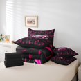 thumbnail image 4 of Erosebridal Ensemble de Literie Voiture de Sport Cool Taille Simple, Ensemble de Couette Voiture de Course avec Draps, Décor Géométrique Carré, Réversible 7 Pcs, 4 of 5