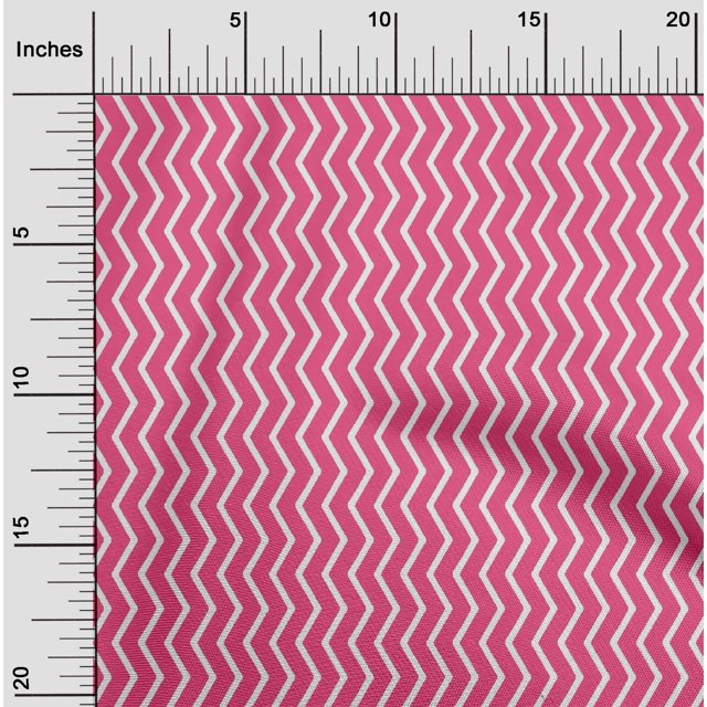oneOone Tissu Polyester Lycra à Chevrons Géométriques Imprimés 1 Yard 56 Pouces de Large