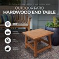 thumbnail image 2 of Leigh Country Table d'Appoint en Bois Dur Fait Main pour Patio Extérieur, Marron, 2 of 11