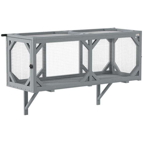 PawHut Tunnel pour Chat, Enclos Extérieur en Bois pour Chat avec 2 Portes