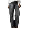 thumbnail image 2 of LOVZFMLL Pantalon pour Femme, Taille Haute Polyvalent Droit Ajusté Jambe Ample Gris, 4TG, 2 of 6