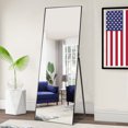 thumbnail image 1 of NeuType Black Floor Mirror with Stand Large Full Length Mirror Modern Wall Mounted Mirror 59"x16", 1 of 8