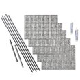 thumbnail image 1 of Fasade Traditional Style 1 Vinyl Backsplash Kit 15 sq ft Crosshatch Silver, 1 of 6