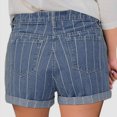 thumbnail image 4 of CEHVOM Femmes Mode Short en Denim à Bretelles Imprimées Poches Décontracté Fermeture Éclair Jeans à Franges Pantalon, 4 of 6
