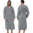 thumbnail image 1 of Men's Bathrobe with Hood, Soft Long Towel Robe for Men - Super Absorbent Quick Dry yet Warm, 1 of 6