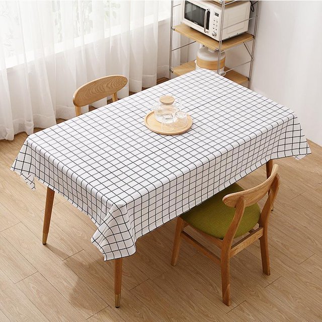 Jinsinto Nappe Rectangulaire à Carreaux Noir et Blanc, 1 Pce-137*183 cm