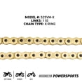 thumbnail image 4 of Niche Chaîne X-Ring Dorée 525 110 Maillons avec Maillons Maîtres pour Moto 519-CDC2414H, 4 of 8