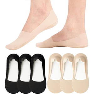 6 Pairs Non Afficher Chaussettes Femmes Nylon Non Glissé Linge de lit invisible Linges de lit minces Chausse en soie pour les plats Mocassins léger