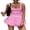 Pink, variant on Gupgi Women Mini Tank Dress Solid Color Bubble Dress Sleeveless Backless Puffy Dresses