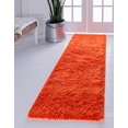 thumbnail image 2 of Unique Loom 3140797 2 Pi 6 Po x 19 Pi 8 Po Tapis Solide Shag Runner&44; Tigre Orange, 2 of 5