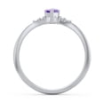 thumbnail image 3 of Birthstone Heart Ring with Shoulder Accents - Amethyst (February), 3 of 3