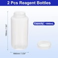 thumbnail image 2 of Unique Bargains 2 Pcs Bouteilles de Réactif 1000 ml, Bouteilles Rondes à Grand Goulot en PP avec Bouchon à Vis Transparent, 2 of 6