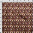 thumbnail image 3 of oneOone Velvet Maroon Fabric Florals Sewing Craft Projects Fabric Prints By Yard 58 Inch Wide-L4, 3 of 4