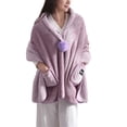 thumbnail image 1 of Transemion Restez au Chaud avec Style avec Veste de Lit en Molleton Doux à Boutons Veste de Lit en Molleton Doux à Boutons avec Poches Polyester Chaud et Confortable Rose 1 Ensemble, 1 of 6