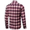 thumbnail image 3 of Pompotops Homme Automne Décontracté Coupe Ajustée Manches Longues Col Rabattu à Carreaux Poche Haut Blouse Chemise en Solde, 3 of 3