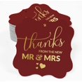 thumbnail image 2 of Inkdotpot Real Gold Foil Thanks From The New Wedding Tags Favor Bracket Shape Hang Pack Of 100 Paper Tags, 2 of 7