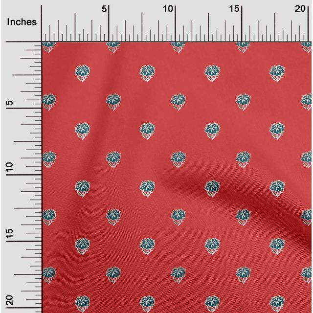 oneOone Georgette Viscose Fabric Floral Block Print Sewing Fabric BTY 42 Inch Wide