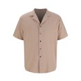 thumbnail image 3 of Cuban Linen Shirts for Men Vintage Retro Button Down Shirt Loose Fit Moisture Wicking Short Sleeve Beach Shirts, 3 of 5