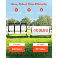 thumbnail image 2 of VEVOR Chariot Porte-Chaises Pliant pour 42 Chaises Ou 12 Tables de 400 Lb avec Roues, 2 of 9