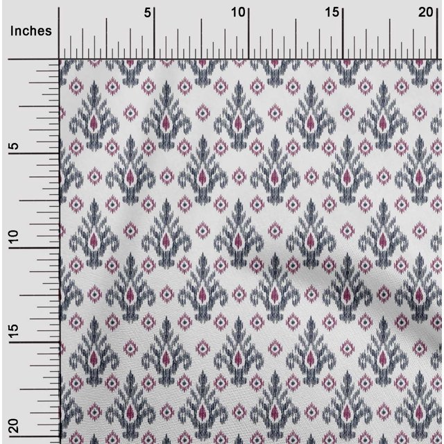oneOone Polyester Lycra Fabric Diamond & Swirl Ikat Print Fabric By Yard 56 Inch Wide
