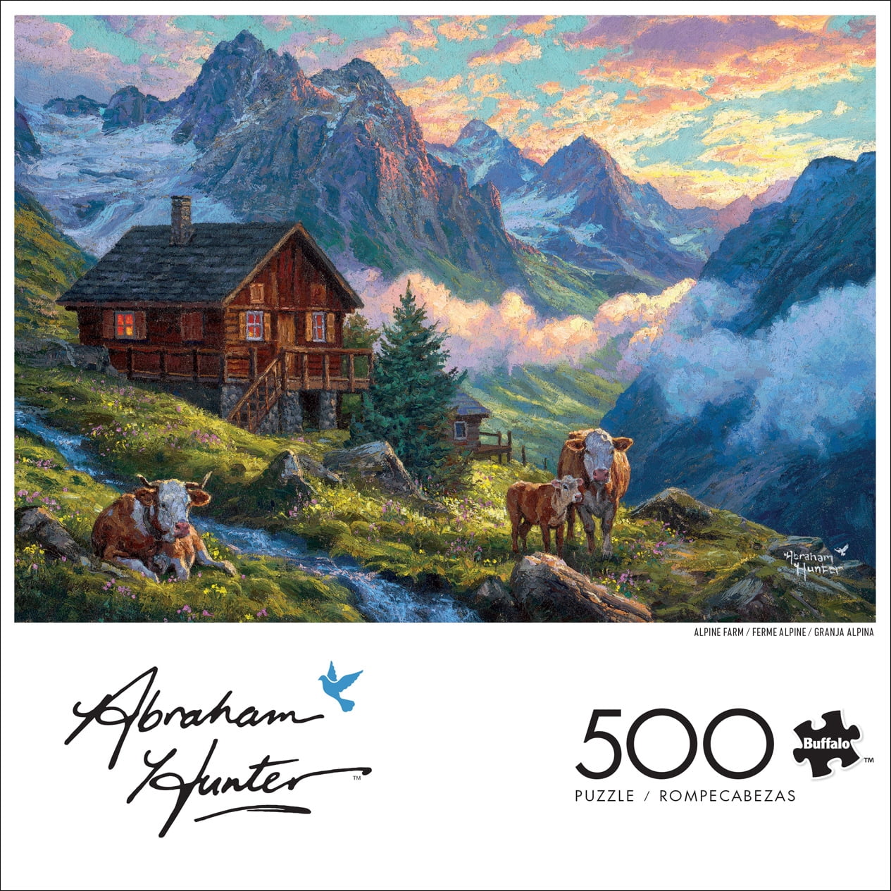 Buffalo Games Abraham Hunter Alpine Farm 500-Piece Interlocking Jigsaw Puzzle