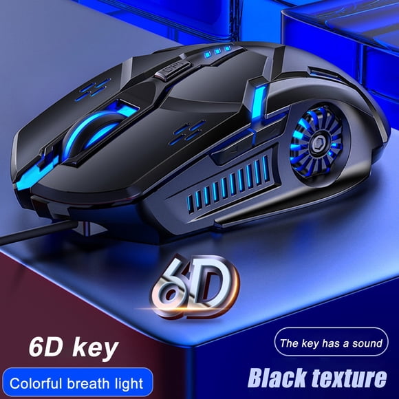 HOARBOEG Wired Gaming Mouse 6D Colorful LED Breathing 3200 DPI Fashion Mouse For Laptop Clearance Sale Holiday Gifts