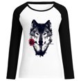 thumbnail image 3 of XZNGL Long Sleeves for Women Fashion Womens Spring Fall Color Matching Printed Long Sleeves Round Neck Casual Tee Tops Cute Fall Tops for Women Spring Tops for Women Fall Tops for Women, 3 of 5