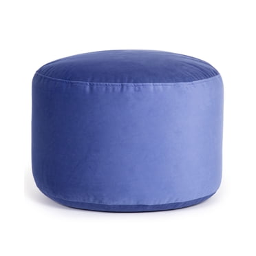 Pouf Belgique Bleu Velours – Coussin de sol, pouf en polystyrène doux, accessoire durable et léger pour salon ou bureau