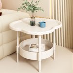 Bedside Table Bedroom, Mini Side Table Mobile Storage Rack, Small Sofa Cabinet Plastic Nightstand for Living Room Home