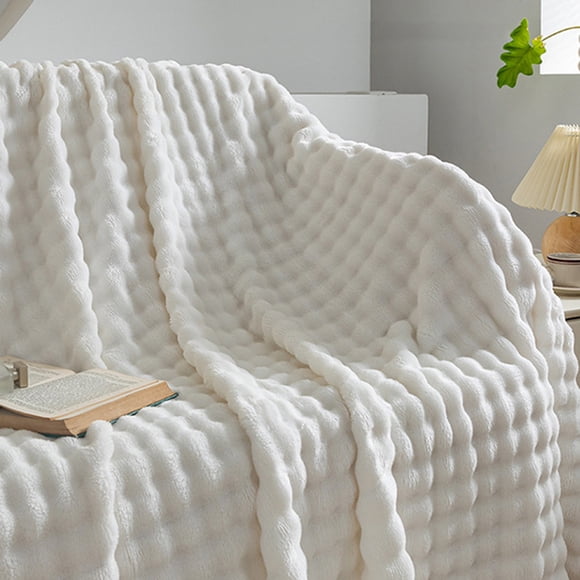 Down Alternative Comforter Blanket | Plush Throw Blanket for Couch Sofa Bed | Soft Fluffy Cozy Blanket for Adults Kids | Lightweight Breathable Nap Blanket for Home Travel Camping | 1 Pack