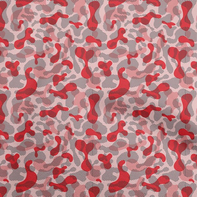 oneOone Cotton Poplin Red Fabric Abstract Craft Projects Decor Fabric Printed By The Yard 42 Inch Wide
