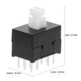 thumbnail image 2 of OFFIGAM 4Pcs Reliable Self-Locking Push Button Switch with 12 Pins Compact Design for Home Audio Systems, 2 of 8