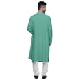 thumbnail image 2 of Atasi Long Kurta For Men Mandarin Collar Solid Cowl Drape Clothing, 2 of 7