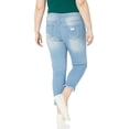 thumbnail image 3 of COVER GIRL Women's Plus Size Distressed Ripped Skinny Jeans, Light Distressed, Juniors 5, 3 of 3