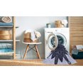 thumbnail image 2 of Ahgly Company Tapis d'Intérieur Lavable en Machine Carré Bleu Nuit, 8 Pieds Carré, 2 of 7
