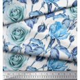 thumbnail image 3 of Soimoi Poly Georgette Fabric Leaves & Rose Flower Decor Fabric Printed Yard 52 Inch Wide, 3 of 3