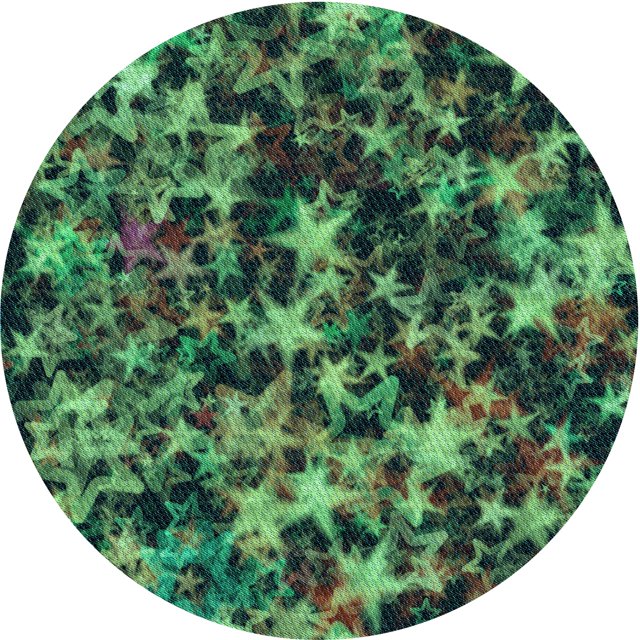 Ahgly Company Machine Washable Indoor Round Transitional Dark Forest Green Area Rugs, 4' Round