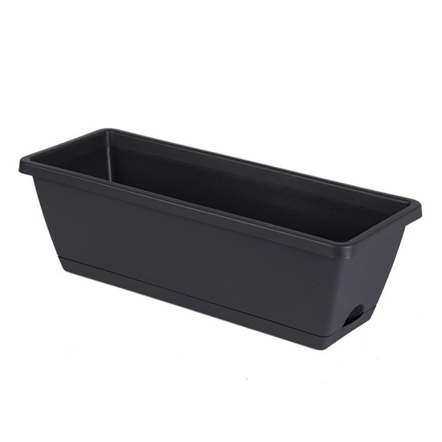 CAROOTU Plastic Flower Pots Family Balcony Plants Vegetables and Flowers Large Rectangular Plants Grooves