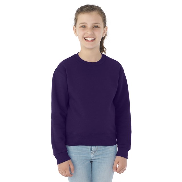 Jerzees Chandail en Molleton Col Rond pour Jeunes, m, Violet Profond