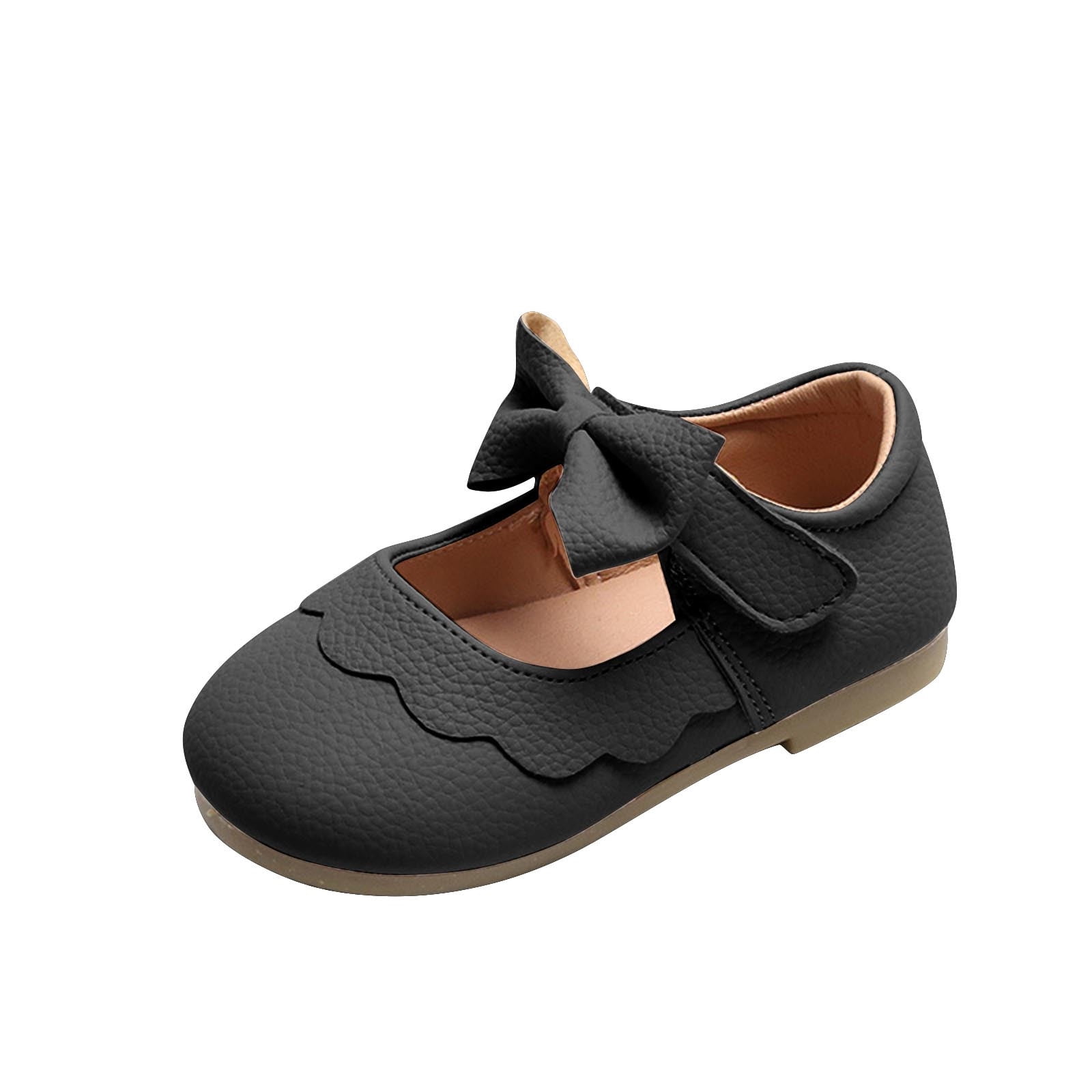 Japceit Baby Shoes Size 4 Soft Sole Baby Shoes Spring New Soft Soled Single Shoes Baby Walking Shoes Bow Princess Small Leather Shoes Baby Shoes Size 3