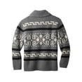 thumbnail image 4 of MAWCLOS Men Cardigan Sweater Lapel Cardigans Zip Up Outwear Slim Fit Travel Long Sleeve Sweaters Gray L, 4 of 5