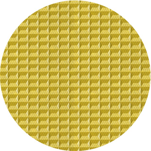 Ahgly Tapis d'Intérieur Lavable en Machine Carré Transitionnel Jaune Banane, 3 Pieds Carré