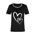 thumbnail image 3 of SMihono Hauts pour Femmes Été Décontracté Mode Féminine Décontracté Imprimé Col Rond Ample Manches Courtes T-shirt Pull Oversize T-shirt pour Femmes 2023, 3 of 4