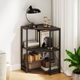 thumbnail image 2 of Costway Corner Printer Stand with Charging Station Adjustable Metal Mesh Shelf Brown, 2 of 10